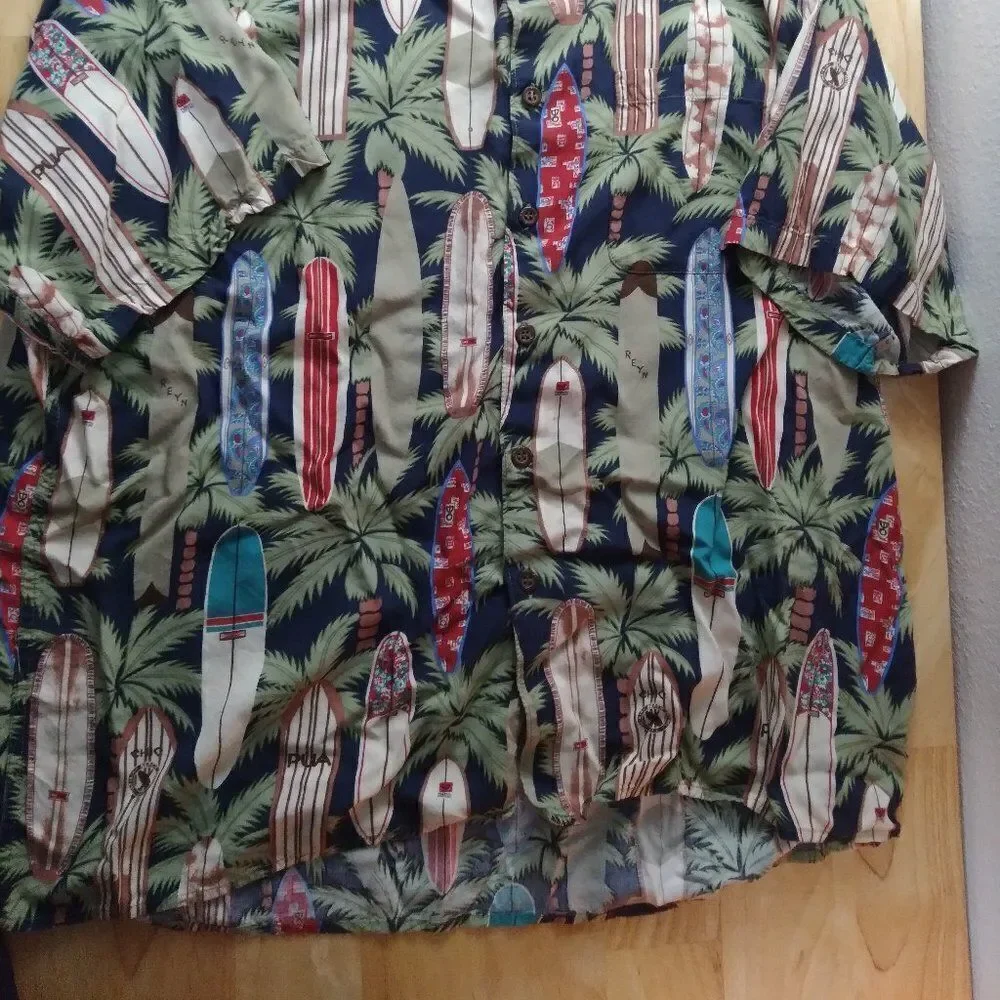 Vintage Reyn Spooner Surfboards Palm Trees Hawaiian Shirt